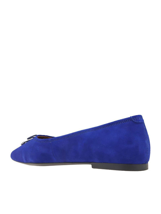Jolin Suede Γυναικείες Μπαλαρίνες σε Μπλε Χρώμα