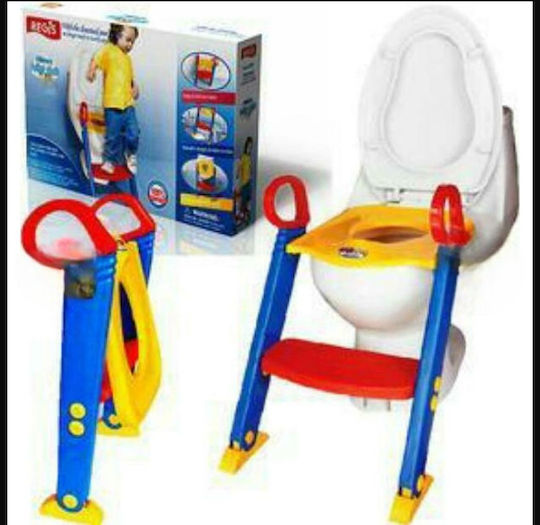 Toddler Toilet Seat with Footrest Handles and Multicolour Removable Cushion