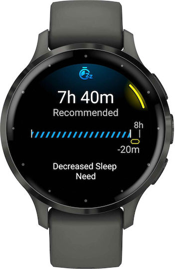 Garmin Venu 3S Stainless Steel 41mm Waterproof Smartwatch with Heart Rate Monitor (Slate Stainless Steel Bezel with Pebble Gray Case and Silicone Band)