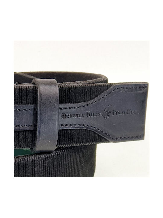 Beverly Hills Polo Club Men's Leather Belt Black