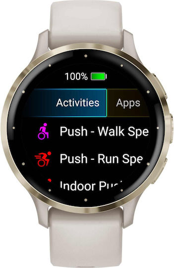 Garmin Venu 3S Stainless Steel 41mm Waterproof Smartwatch with Heart Rate Monitor (Soft Gold Stainless Steel Bezel with Ivory Case and Silicone Band)