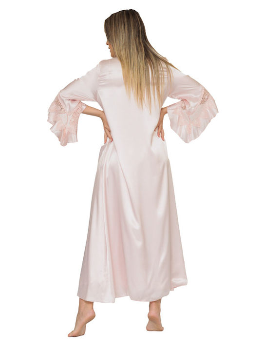 Bridal robe and nightgown set (252A) - Powder