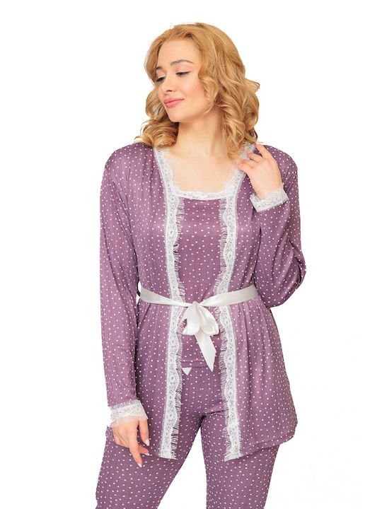 Women's Set of Pajama Set with Lace (20346)