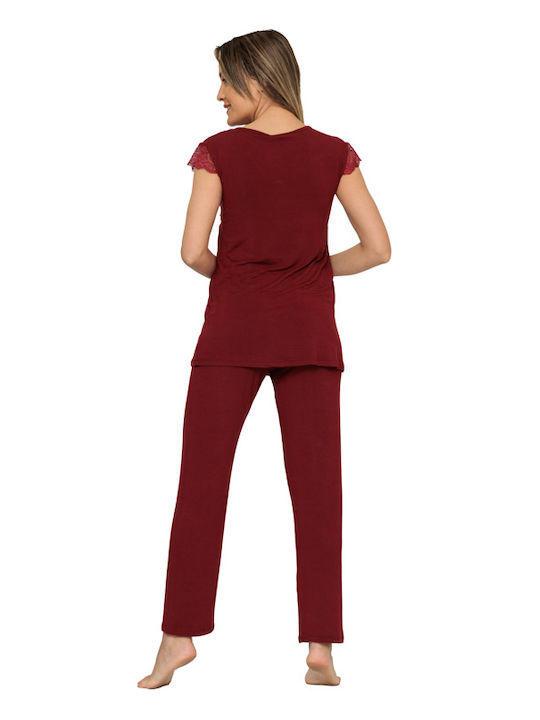 Damenpyjama Bordeaux (40040)