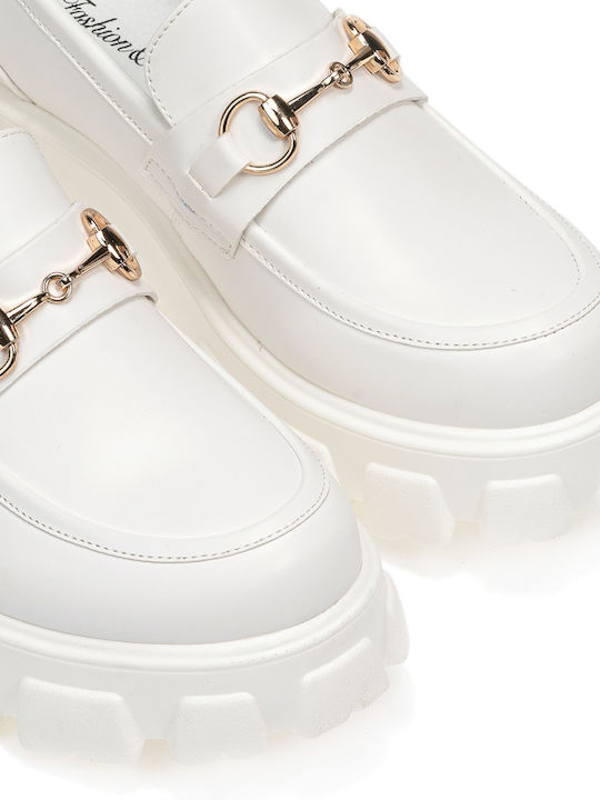 Tsoukalas Shoes Γυναικεία Μοκασίνια σε Λευκό Χρώμα