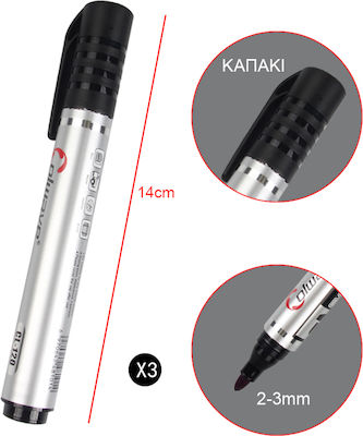 Tpster Permanent Markers Black 3pcs