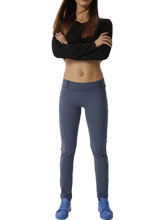 Pantaloni Dama High Rise Albastru