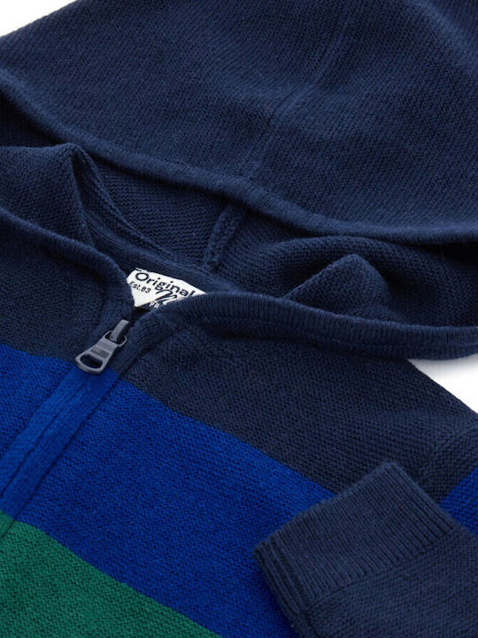 Kids Cardigan Knitted with Hood Multicolored