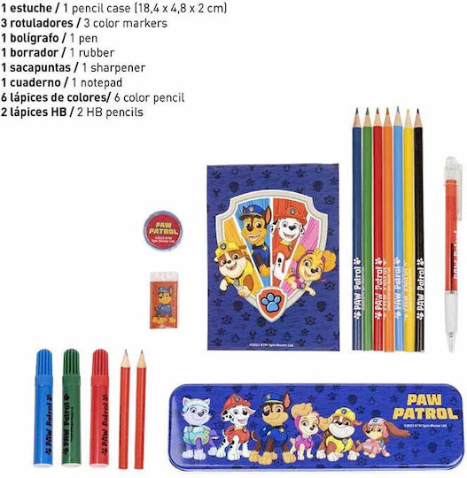 Cerda Paw Patrol Colouring Set 24x11cm 16 Pieces