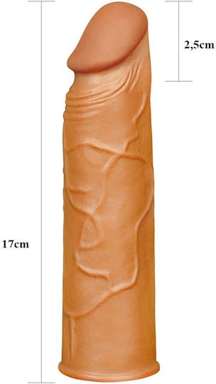 Lovetoy Pleasure X-tender Series X-tra Girth Penis Extension Brown 17.272cm