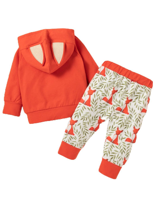 TakTakBaby Kids Sweatpants Set Orange 2pcs