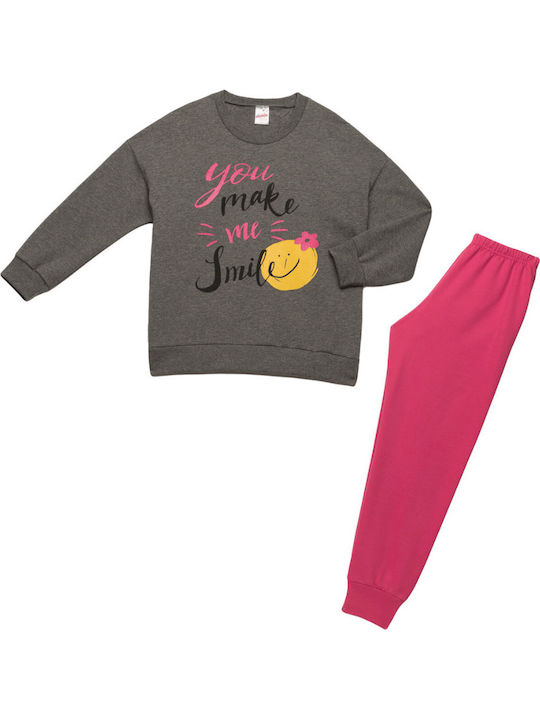 Minerva Kids' Pajamas Winter Gray SMILE