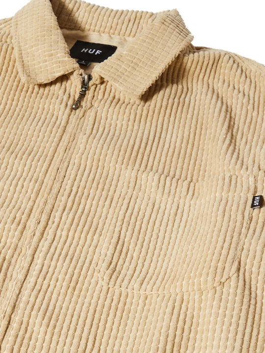 Cornelius Zip Long-sleeved Corduroy Shirt Beige