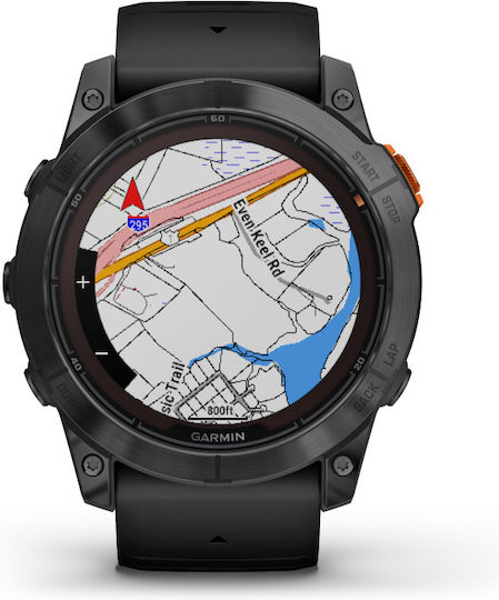 Garmin Fenix 7X Pro Solar Stainless Steel 51mm Waterproof Smartwatch with Heart Rate Monitor (Slate Grey with Black Band)