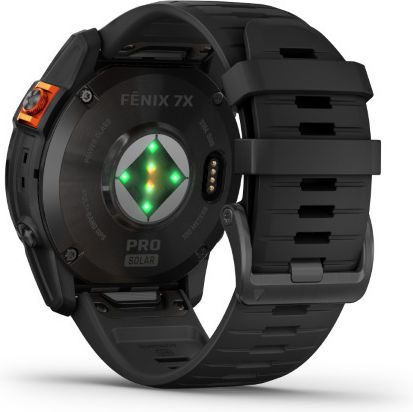 Garmin Fenix 7X Pro Solar Stainless Steel 51mm Waterproof Smartwatch with Heart Rate Monitor (Slate Grey with Black Band)