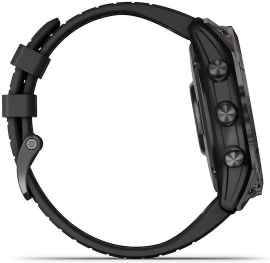 Garmin Fenix 7X Pro Solar Stainless Steel 51mm Waterproof Smartwatch with Heart Rate Monitor (Slate Grey with Black Band)