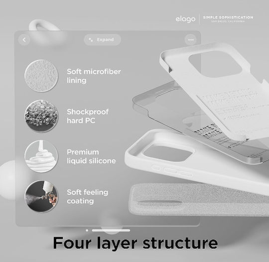Elago Liquid Back Cover Silicon 1.7mm Alb (iPhone 15 Pro Max)