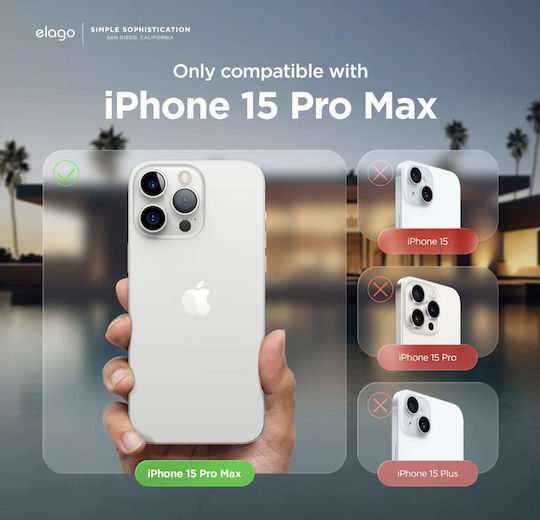 Elago Liquid Back Cover Silicone Purple (iPhone 15 Pro Max)