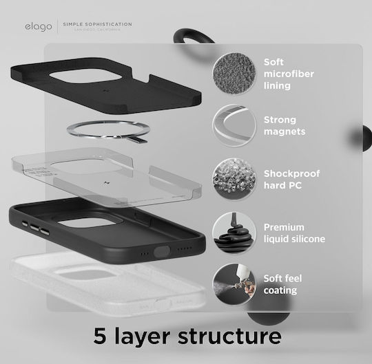 Elago Back Cover Σιλικόνης Μαύρο (iPhone 15 Pro Max)