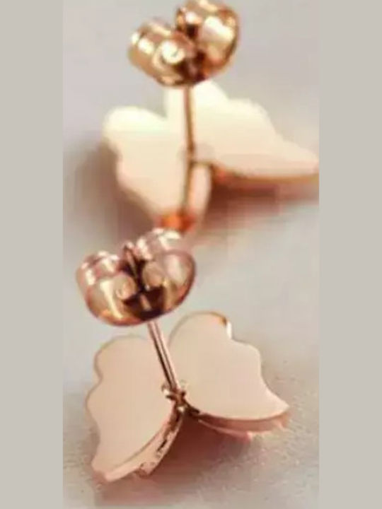 Bode Hypoallergenic Kids Earrings Studs Butterflies from Steel Rose Gold