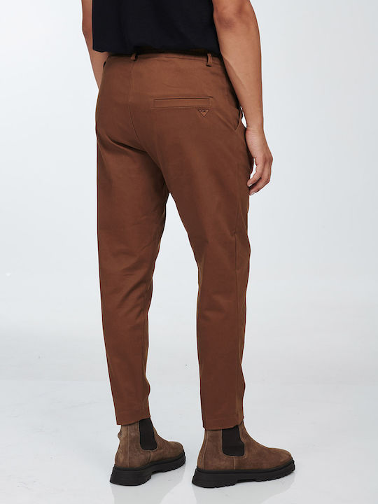 Pantalon Bărbați Elastic Lejer Fit Maro