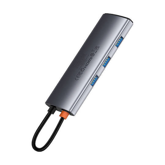Baseus Gleam USB-C Docking Station με HDMI 4K PD Γκρι