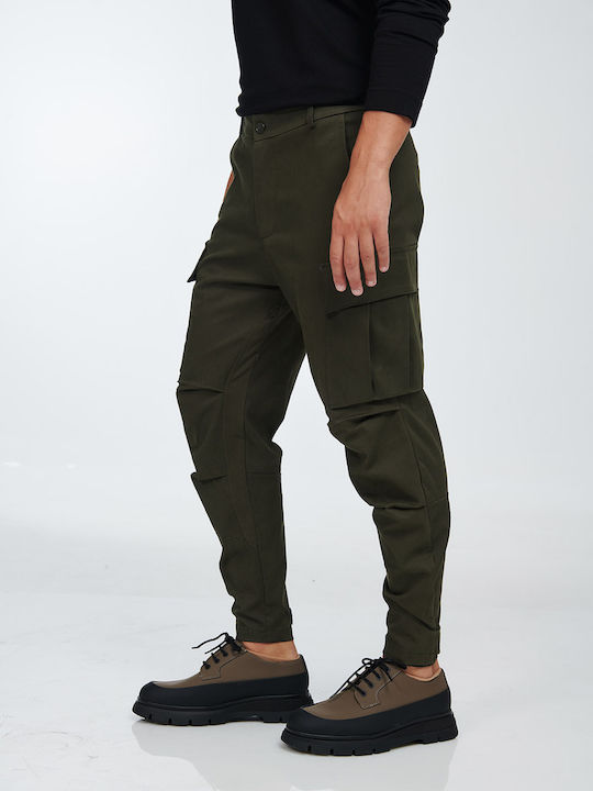 P/Coc Men's Trousers Cargo Elastic Khaki