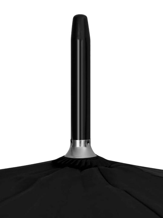 vidaXL Umbrella with Walking Stick Black