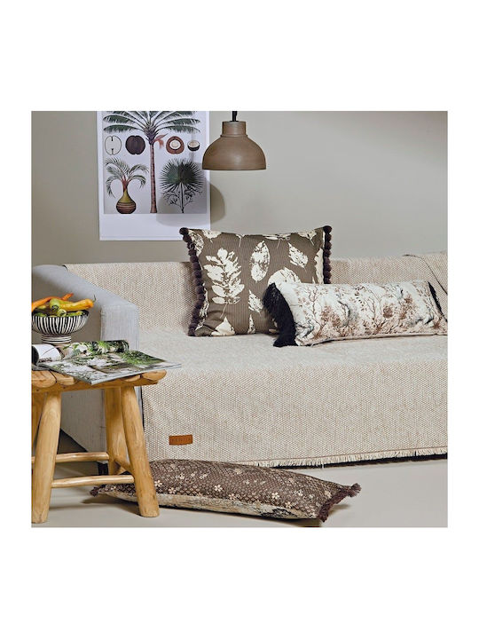 Kentia Three-Seater Sofa Throw Kanon 180x300cm 12 Beige