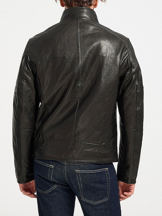 Milestone Men's Winter Leather Jacket Black