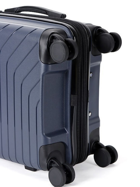 Lavor Cabin Hard Blue Travel Suitcase with 4 Wheels Height 55cm