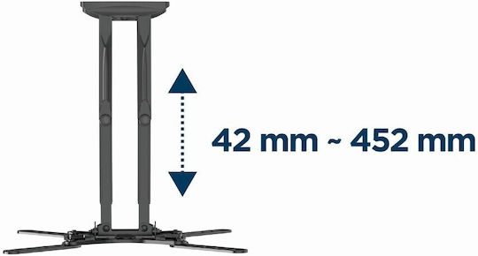 Gembird WM-60ST-01 Βάση Τηλεόρασης Τοίχου με Βραχίονα έως 60" και 36kg Μαύρο