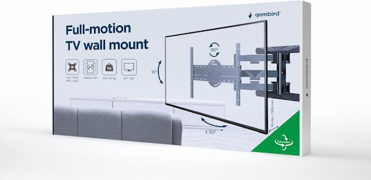 Gembird WM-80STR-01 Wall TV Mount with Arm up to 80" and 50kg Black