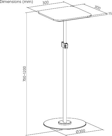 Brateck Projector Floor Mount with Maximum Load 6kg Black