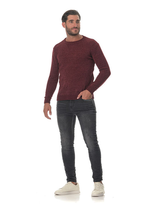 G Secret Herren Langarm-Pullover Burgundisch