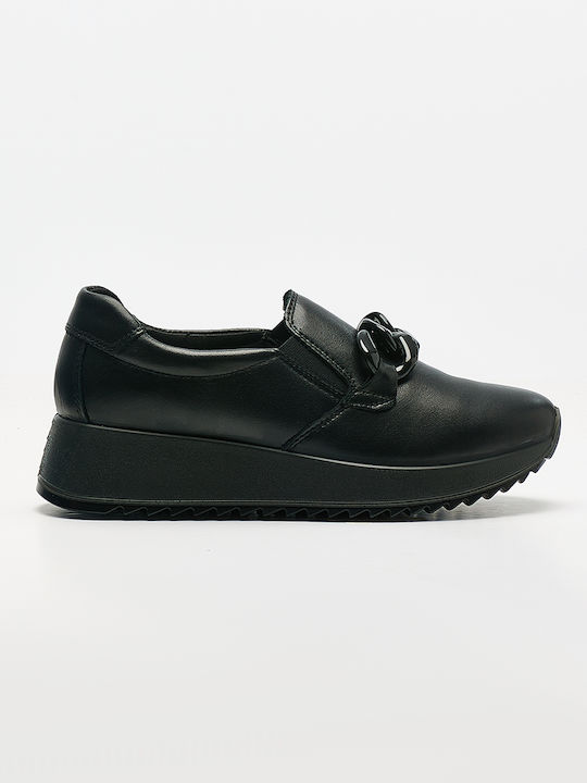 Imac Leather Women's Loafers in Black Color