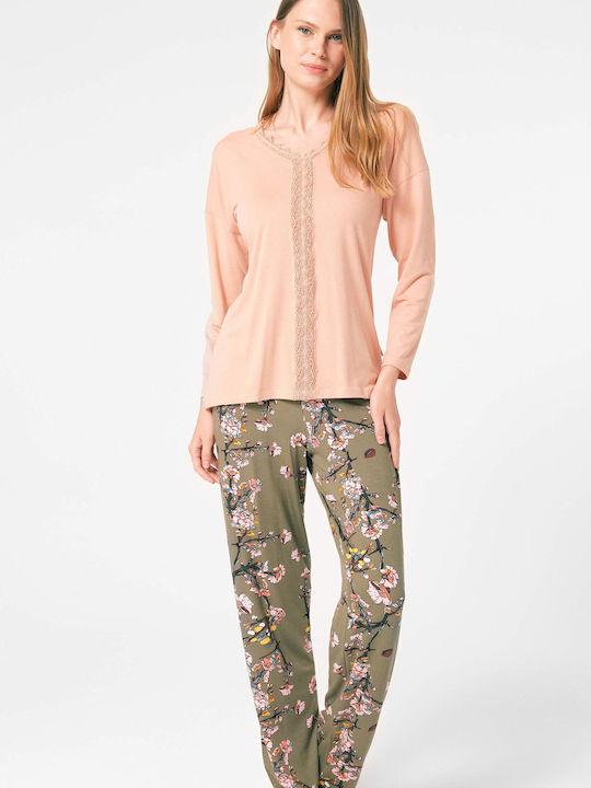 Anil Ev & Ic Giyim Winter Damen Pyjama-Oberteil Rosa