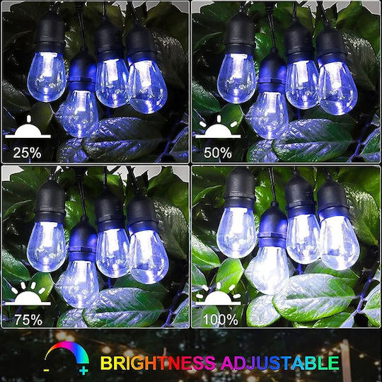 Rixme Κρεμαστό Ηλιακό Φωτιστικό Γιρλάντα RGB με Τηλεχειριστήριο