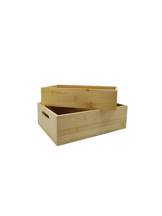 Ankor Decorative Basket Bamboo with Handles Brown 29x15x7.5cm
