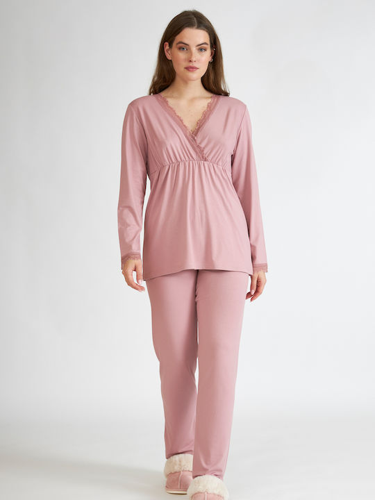 Harmony Iarnă Set pijama femei Bumbac Roz