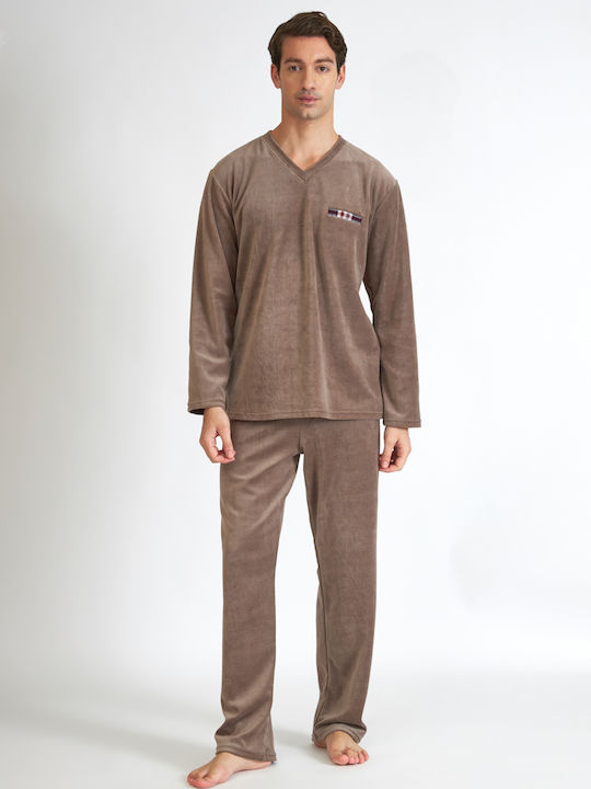 Harmony Men's Winter Cotton Pajamas Set Gray