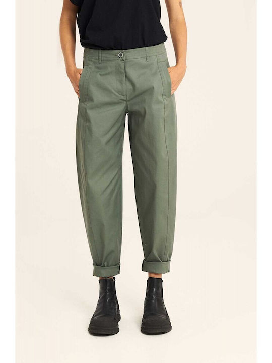 SheX Women's Fabric Trousers Khaki