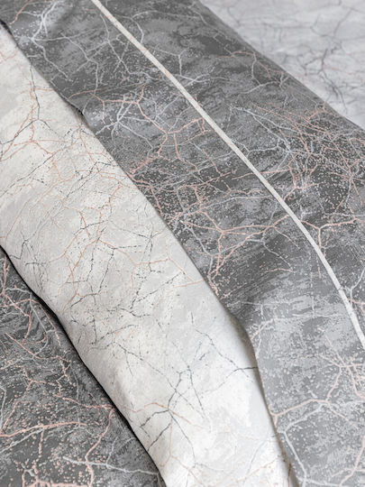 Nima Marble Σετ King Size 4τμχ 270x280εκ. Γκρι