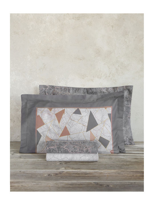 Nima Sheet Sets King Size 270x280cm. Marble Gray 4pcs