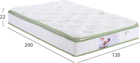 Freebox Ημίδιπλο Ορθοπεδικό Στρώμα 120x200x22cm με Ελατήρια , Aloe Vera & Ανώστρωμα