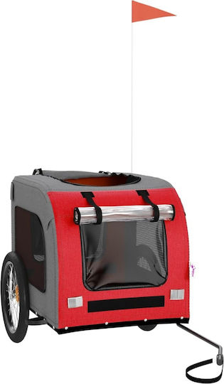 vidaXL Dog Carrying Red Stroller for 45kg Pets L133.5xW73.5xH69cm