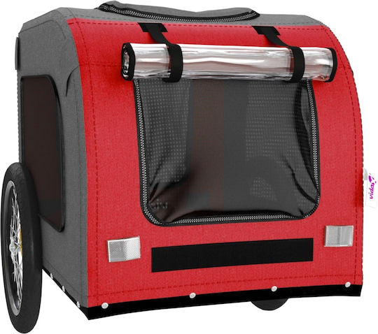 vidaXL Dog Carrying Red Stroller for 45kg Pets L133.5xW73.5xH69cm