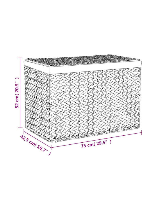 vidaXL Καλάθι Απλύτων Μεταλλικό με Καπάκι 75x42.5x52cm Καφέ
