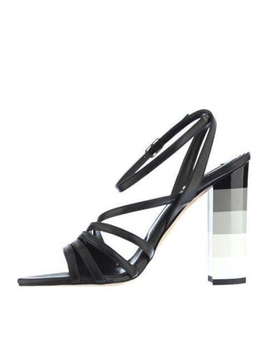 Leder Damen Sandalen in Schwarz Farbe