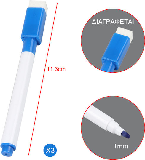 Tpster Whiteboard-Marker 1mm blue 3Stück